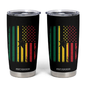 Ghana American Flag Tumbler Cup Vintage Ghanaian Pride Heritage Graphic for Ghanaian Americans