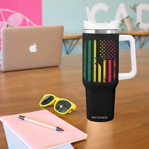 Ghana American Flag Tumbler With Handle Vintage Ghanaian Pride Heritage Graphic for Ghanaian Americans