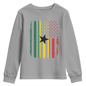 Ghana American Flag Youth Sweatshirt Vintage Ghanaian Pride Heritage Graphic for Ghanaian Americans