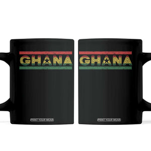 Retro Ghana Flag Coffee Mug Vintage Ghanaian Pride Ghanese Roots Heritage Graphic