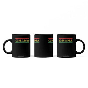 Retro Ghana Flag Coffee Mug Vintage Ghanaian Pride Ghanese Roots Heritage Graphic