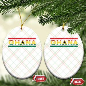 Retro Ghana Flag Ceramic Ornament Vintage Ghanaian Pride Ghanese Roots Heritage Graphic