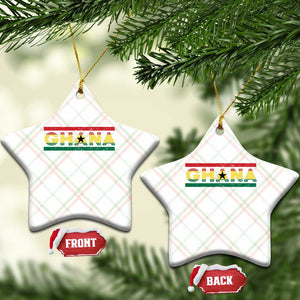 Retro Ghana Flag Ceramic Ornament Vintage Ghanaian Pride Ghanese Roots Heritage Graphic