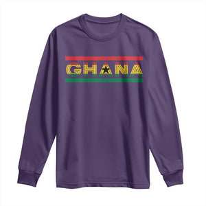 Retro Ghana Flag Long Sleeve Shirt Vintage Ghanaian Pride Ghanese Roots Heritage Graphic
