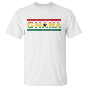 Retro Ghana Flag T Shirt Vintage Ghanaian Pride Ghanese Roots Heritage Graphic