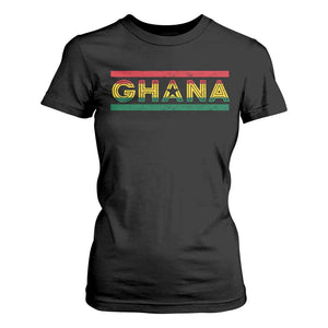 Retro Ghana Flag T Shirt For Women Vintage Ghanaian Pride Ghanese Roots Heritage Graphic