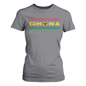 Retro Ghana Flag T Shirt For Women Vintage Ghanaian Pride Ghanese Roots Heritage Graphic