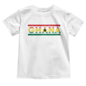 Retro Ghana Flag Toddler T Shirt Vintage Ghanaian Pride Ghanese Roots Heritage Graphic