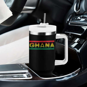 Retro Ghana Flag Tumbler With Handle Vintage Ghanaian Pride Ghanese Roots Heritage Graphic