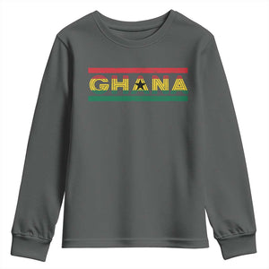 Retro Ghana Flag Youth Sweatshirt Vintage Ghanaian Pride Ghanese Roots Heritage Graphic