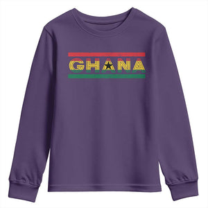 Retro Ghana Flag Youth Sweatshirt Vintage Ghanaian Pride Ghanese Roots Heritage Graphic