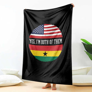 Half American Half Ghanaian Throw Blanket Pride Ghanese Roots USA Flag Ghana Heritage Yes Im Both Of Them