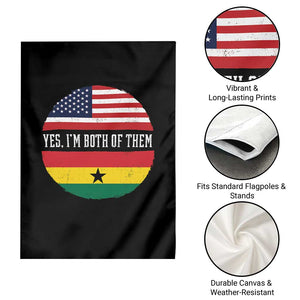 Half American Half Ghanaian Garden Flag Pride Ghanese Roots USA Flag Ghana Heritage Yes Im Both Of Them
