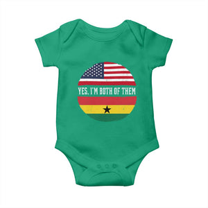 Half American Half Ghanaian Baby Onesie Pride Ghanese Roots USA Flag Ghana Heritage Yes Im Both Of Them