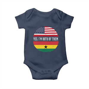 Half American Half Ghanaian Baby Onesie Pride Ghanese Roots USA Flag Ghana Heritage Yes Im Both Of Them
