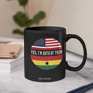 Half American Half Ghanaian Coffee Mug Pride Ghanese Roots USA Flag Ghana Heritage Yes Im Both Of Them