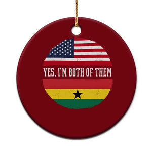 Half American Half Ghanaian Ceramic Ornament Pride Ghanese Roots USA Flag Ghana Heritage Yes Im Both Of Them
