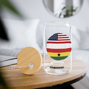 Half American Half Ghanaian Glass Can Pride Ghanese Roots USA Flag Ghana Heritage Yes Im Both Of Them