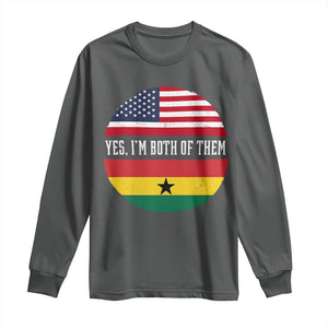 Half American Half Ghanaian Long Sleeve Shirt Pride Ghanese Roots USA Flag Ghana Heritage Yes Im Both Of Them