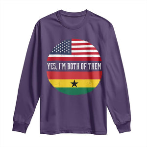 Half American Half Ghanaian Long Sleeve Shirt Pride Ghanese Roots USA Flag Ghana Heritage Yes Im Both Of Them