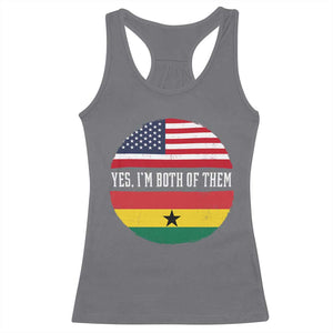 Half American Half Ghanaian Racerback Tank Top Pride Ghanese Roots USA Flag Ghana Heritage Yes Im Both Of Them