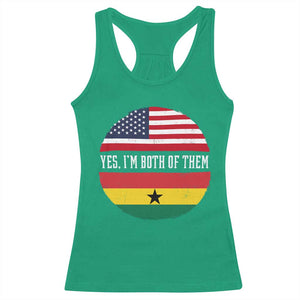 Half American Half Ghanaian Racerback Tank Top Pride Ghanese Roots USA Flag Ghana Heritage Yes Im Both Of Them