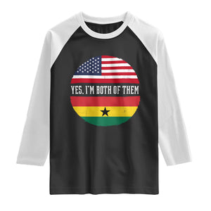 Half American Half Ghanaian Raglan Shirt Pride Ghanese Roots USA Flag Ghana Heritage Yes Im Both Of Them