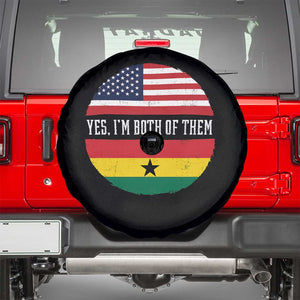 Half American Half Ghanaian Spare Tire Cover Pride Ghanese Roots USA Flag Ghana Heritage Yes Im Both Of Them