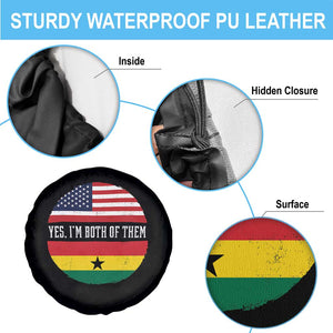 Half American Half Ghanaian Spare Tire Cover Pride Ghanese Roots USA Flag Ghana Heritage Yes Im Both Of Them