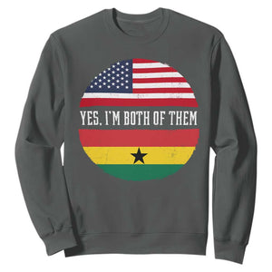 Half American Half Ghanaian Sweatshirt Pride Ghanese Roots USA Flag Ghana Heritage Yes Im Both Of Them