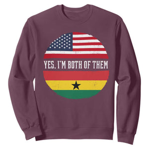 Half American Half Ghanaian Sweatshirt Pride Ghanese Roots USA Flag Ghana Heritage Yes Im Both Of Them