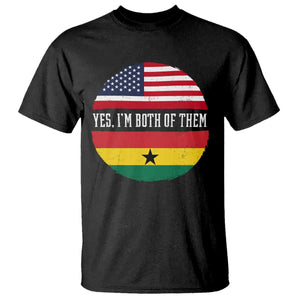 Half American Half Ghanaian T Shirt Pride Ghanese Roots USA Flag Ghana Heritage Yes Im Both Of Them