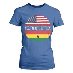 Half American Half Ghanaian T Shirt For Women Pride Ghanese Roots USA Flag Ghana Heritage Yes Im Both Of Them