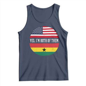 Half American Half Ghanaian Tank Top Pride Ghanese Roots USA Flag Ghana Heritage Yes Im Both Of Them