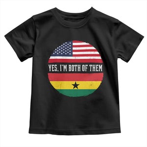Half American Half Ghanaian Toddler T Shirt Pride Ghanese Roots USA Flag Ghana Heritage Yes Im Both Of Them