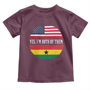Half American Half Ghanaian Toddler T Shirt Pride Ghanese Roots USA Flag Ghana Heritage Yes Im Both Of Them