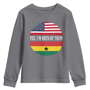 Half American Half Ghanaian Youth Sweatshirt Pride Ghanese Roots USA Flag Ghana Heritage Yes Im Both Of Them