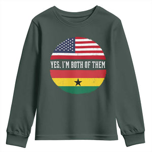 Half American Half Ghanaian Youth Sweatshirt Pride Ghanese Roots USA Flag Ghana Heritage Yes Im Both Of Them