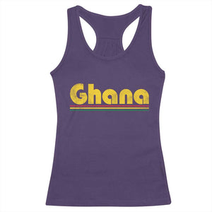 Vintage Ghana Racerback Tank Top Retro Stripe Flag Pride Ghanaian Heritage African Roots