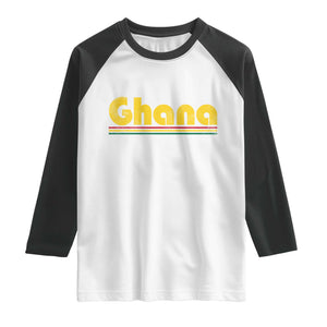 Vintage Ghana Raglan Shirt Retro Stripe Flag Pride Ghanaian Heritage African Roots