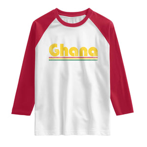 Vintage Ghana Raglan Shirt Retro Stripe Flag Pride Ghanaian Heritage African Roots
