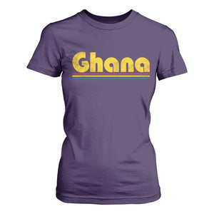 Vintage Ghana T Shirt For Women Retro Stripe Flag Pride Ghanaian Heritage African Roots