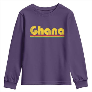 Vintage Ghana Youth Sweatshirt Retro Stripe Flag Pride Ghanaian Heritage African Roots