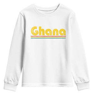 Vintage Ghana Youth Sweatshirt Retro Stripe Flag Pride Ghanaian Heritage African Roots