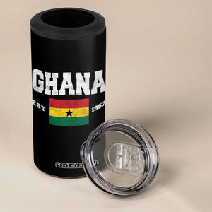 Ghana Est 1957 Ghanaian Flag Independence Day 4 in 1 Can Cooler Tumbler Ghanaian Heritage Pride