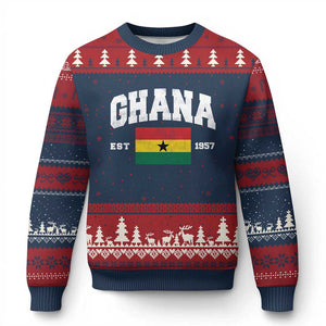 Ghana Est 1957 Ghanaian Flag Independence Day Ugly Christmas Sweater Ghanaian Heritage Pride