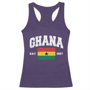 Ghana Est 1957 Ghanaian Flag Independence Day Racerback Tank Top Ghanaian Heritage Pride