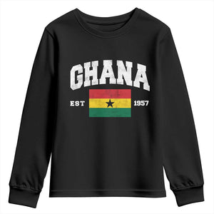 Ghana Est 1957 Ghanaian Flag Independence Day Youth Sweatshirt Ghanaian Heritage Pride
