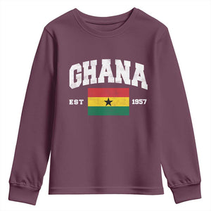 Ghana Est 1957 Ghanaian Flag Independence Day Youth Sweatshirt Ghanaian Heritage Pride
