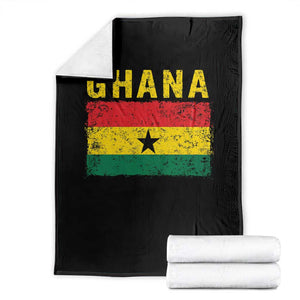 Vintage Ghana Flag Distressed Design Throw Blanket Proud Ghanaian Heritage African Pride